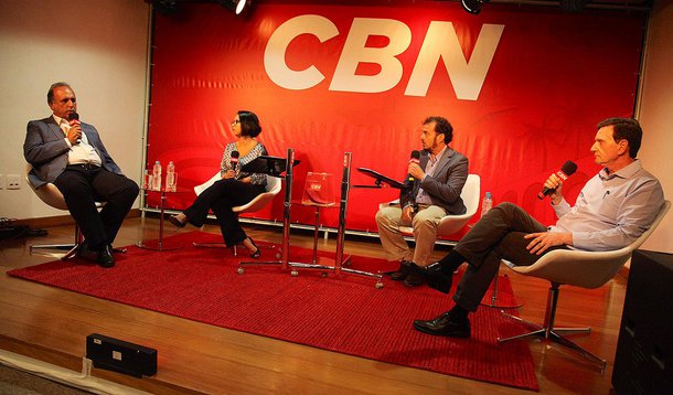 Debate CBN Governo Rio,  Marcelo Crivella e Luiz Fernando Pezão. Foto: Foto: Edvaldo Reis