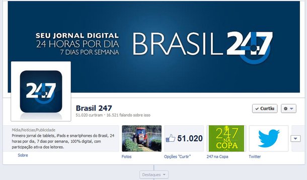 247 ultrapassa a marca de 50 mil fãs no Facebook