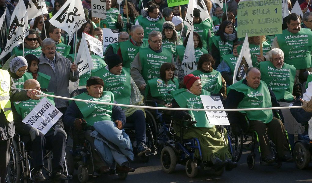 Espanha agora tem protesto de deficientes