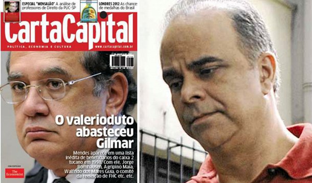 Carta acusa Gilmar de receber do valerioduto