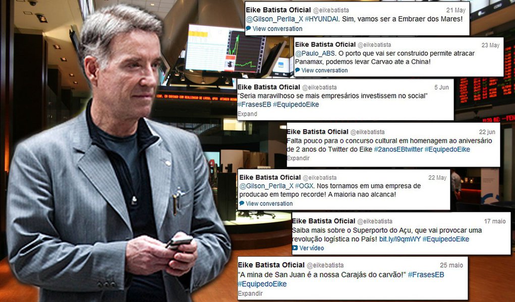 Eike Batista vende ilusões pelo Twitter