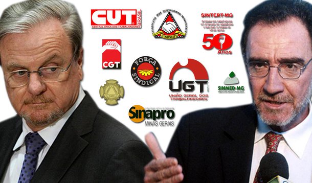 Lacerda com a Força; Patrus, com a CUT