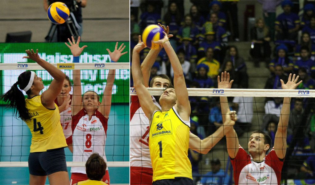 No vôlei, Brasil vence a Polônia duas vezes