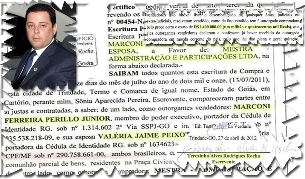 Escritura de venda de casa traz problemas a Perillo