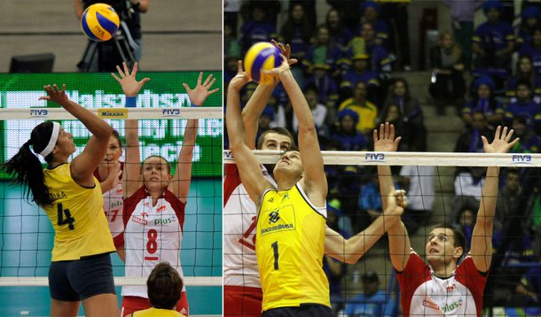 No vôlei, Brasil vence a Polônia duas vezes