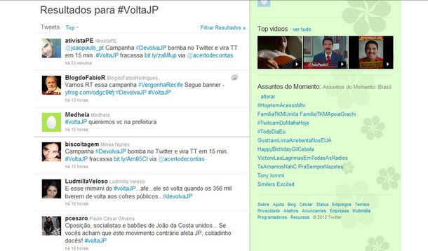 Twitter vira ringue de briga entre eleitores favoráveis e desfavoráveis a João Paulo