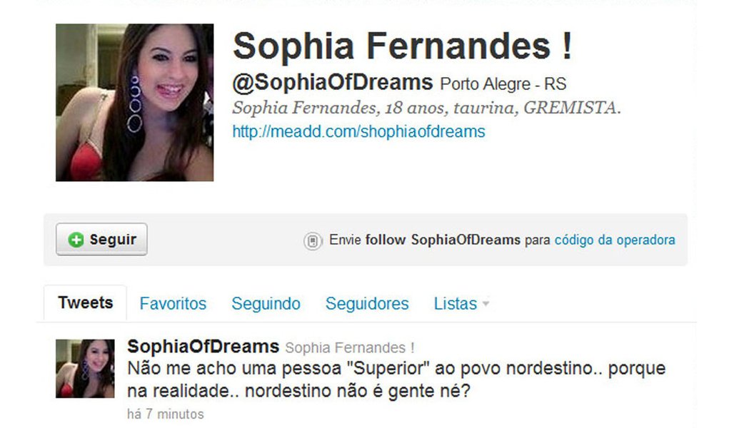 OAB-PE contra @SophiaOfDreams