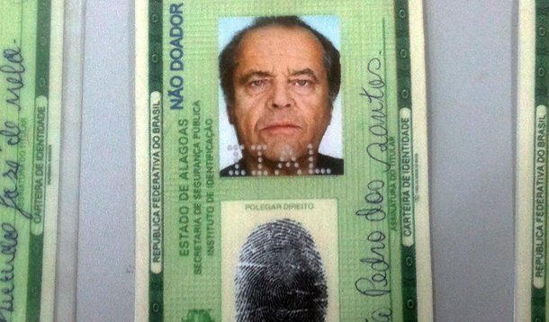 Estelionatário utilizava RG com foto de Jack Nicholson