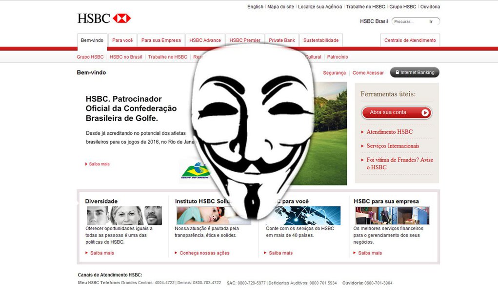 HSBC é o quarto alvo de ataques do Anonymous