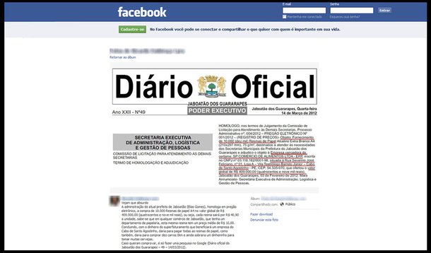 O papel sai caro em Jaboatão dos Guararapes    