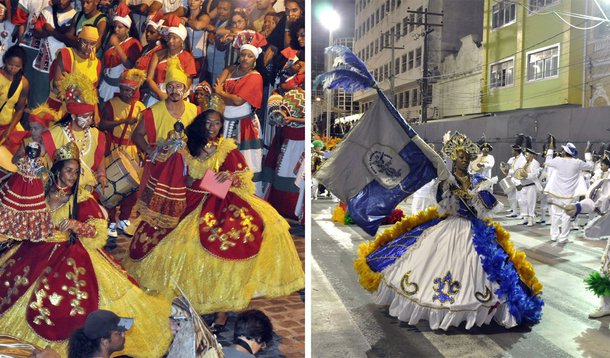 Tradição africana e samba na noite do Recife