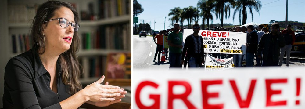 A cientista social e antropóloga Rosana Pinheiro-Machado acompanhou a greve dos caminhoneiros na BR-290, em Porto Alegre; para ela, eles mostraram um lado da população descrente na política, uma faceta de quem cansou do sistema como ele é; Rosana avalia lições dos dias de queda-de-braço entre o enfraquecido Temer e trabalhadores sem liderança e com pautas fragmentadas