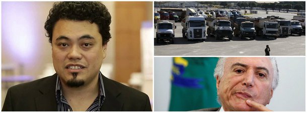 "O atual governo não tem legitimidade para negociar, dialogar ou fazer valer as leis. Os caminhoneiros sabem disso, as empresas de transporte sabem disso, os grandes produtores rurais e as indústrias sabem disso, a sociedade brasileira sabe disso", diz o jornalista Leonardo Sakamoto