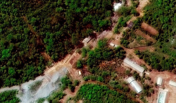Imagem de satélite da instalação de testes nucleares norte-coreana de Punggye-ri em Hamgyong, Coreia do Norte 23/05/2018 ©2018 DigitalGlobe, a Maxar company/Divulgação via REUTERS