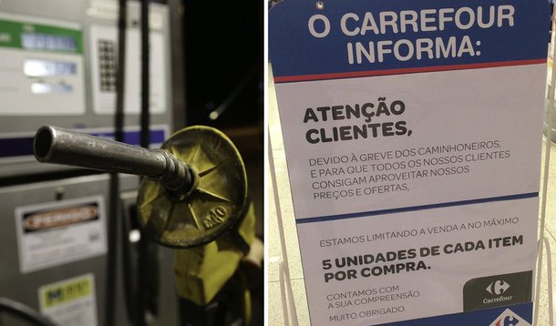 Em meio à crise de desabastecimento provocada pela greve de caminhoneiros, a rede de supermercados Carrefour está limitando a compra a 5 unidades de cada produto nesta quinta-feira (24); segundo o Carrefour, a medida da limitação foi adotada preventivamente, diante do risco de desabastecimento durante a greve de caminhoneiros que afeta todo o país