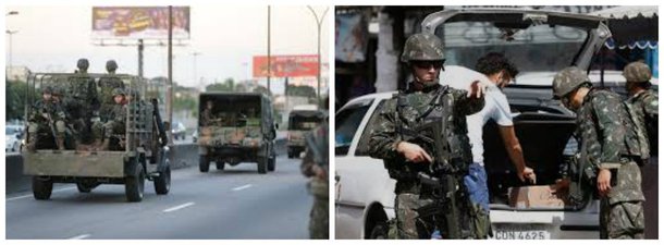 Dois militares do Exército e mais seis pessoas foram presas por policiais militares do 34° batalhão da Polícia Militar (Belford Roxo) no fim da noite desta segunda-feira (21), na Rodovia BR 493, altura do Distrito do Vale das Pedrinhas, em Guapimirim, na Baixada Fluminense; o grupo transportava armamento pesado, como espingarda, rifle, granadas e munição em um carro com placa clonada