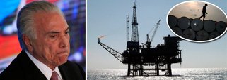 O petróleo entra em uma nova era de ouro, com a disparada nos preços no mercado internacional; o barril já está sendo negociado a US$ 80 o barril e especialistas não descartam que chegue a US$ 100 em 2019; o Brasil ficará fora da festa, porque o governo do golpe está entregando o pré-sal na bacia das almas, praticamente de graça para as grandes petroleiras internacionais; a petroleiras arrematam os campos de exploração a aproximadamente US$ 1 dólar o barril e poderão vender o petróleo até por US$ 100 o barril. Os bilhões arrecadados com os leilões vão quase todos para os bancos e os rentistas, alimentando o pagamento dos juros da dívida pública