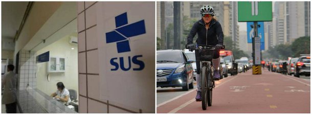 O estudo é do Centro Brasileiro de Análise e Planejamento (Cebrap); a Pesquisa de Impacto do Uso da Bicicleta na Cidade de São Paulo estimou em R$ 34,4 milhões por ano a economia que o SUS teria com a redução das internações por problemas no aparelho circulatório e diabetes, se o transporte ativo por duas rodas fosse usado no máximo do seu potencial