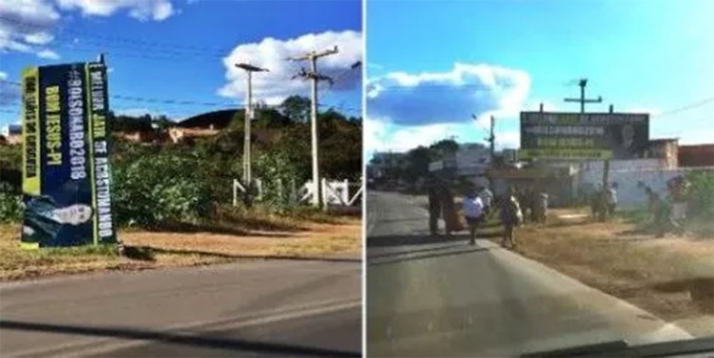 O grupo estava em um ônibus de turismo que retornava de São Paulo, onde participou do Parada Gay, quando se deparou com o outdoor no município de Bom Jesus, Sul do Piauí; eles desceram do ônibus e derrubaram o painel publicitário; a PM foi acionada, alcançou o ônibus e os passageiros foram detidos e liberados após assinarem um termo circunstanciado