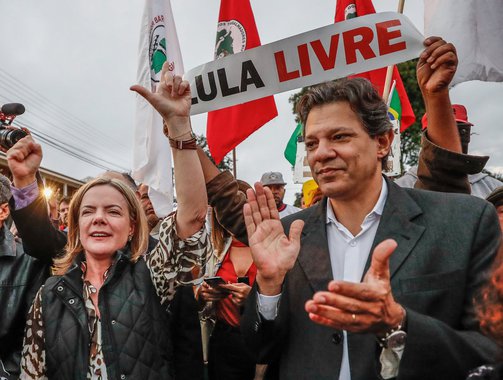 Gleisi e Haddad em Curitiba