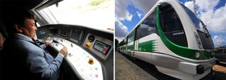 O governador Wellington Dias visitou o pátio de manobras da Companhia Metropolitana de Transporte Público (CMTP), em Teresina, onde está o primeiro dos três Veículos Leves Sobre Trilhos (VLTs); eles estão sendo adquiridos pelo Estado e a previsão é de que até junho o primeiro VLT já esteja em funcionamento, com capacidade para transportar até 600 passageiros