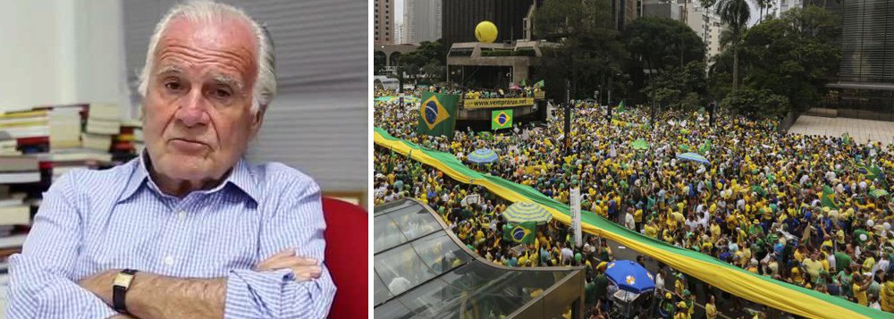 Em editorial da Carta Capital, Mino Carta observa que "representantes da direita do porte de Churchill, De Gaulle, Adenauer, De Gasperi, e poderia citar muitos outros, nunca cogitaram de golpes de Estado, e tampouco cogitam direitistas hidrófobos como Marine Le Pen ou Matteo Salvini, em busca de poder constitucional. Golpe é para Hitler, Mussolini, Franco, e daí por diante ao descer pelos galhos inferiores. Dizer de direita os golpistas de 2016 é punhalada nas costas de qualquer cidadão digno, democrático porque igualitário"
