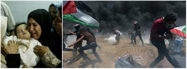 "Eles foram mortos ontem. Eles tinham apenas 14 ou 15 anos e poderiam ser nossos filhos, tinham os mesmos sonhos, iam à escola, sonhavam em ser médicos, professores, advogados, em salvar vidas ou lutar pela soberania de um país que está sendo massacrado diante dos olhos indiferentes do mundo", diz a colunista Lúcia Helena Issa; "Perdoe-me, Leila, por você ter perdido a vida em um dos momentos mais tristes da história da Palestina e  de Jerusalém", diz ela, em referência à bebê palestina de oito meses que morreu asfixiada por gás lacrimogênio