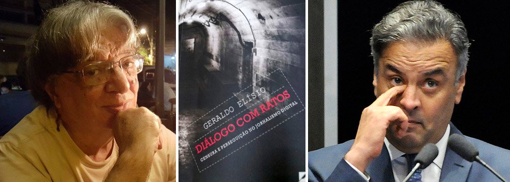 O jornalista Geraldo Elísio, vencedor do Prêmio Esso de Jornalismo em 1977, acusa o senador Aécio Neves (PSDB) de ter tido overdoses no Palácio das Mangabeiras, residência oficial do governador de Minas, quando governador do estado; "O público ficou sabendo que ele teve de ser transportado de helicóptero para o hospital Mater Dei, também em Belo Horizonte", diz Elísio no livro "Diálogo com ratos – censura e perseguição no jornalismo digital"; Elísio era editor do Novojornal, responsável por muito do que se sabe hoje de Aécio 