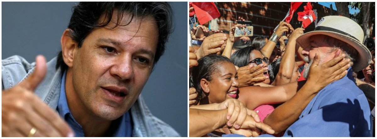  Responsável pelo Plano Lula de governo, o ex-prefeito de São Paulo Fernando Haddad afirma disse estar muito animado para construir propostas para voltar a melhorar o Brasil com a candidatura do presidente Lula. “Estão aprisionando nosso futuro, não um homem”, acrescentou