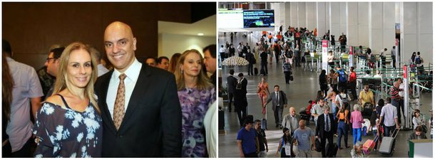 A esposa do ministro do STF Alexandre Moraes deu uma carteirada para escapar do detector de metais no aeroporto internacional Juscelino Kubitschek, em Brasília; a identidade do casal envolvido foi revelada pelo repórter Claudio Tognolli na Jovem Pan; interceptada a caminho do avião, Viviane Barci de Moraes, beneficiada pela carteirada do marido, derrotou a Polícia Federal, o que nenhum réu da Operação Lava Jato conseguiu