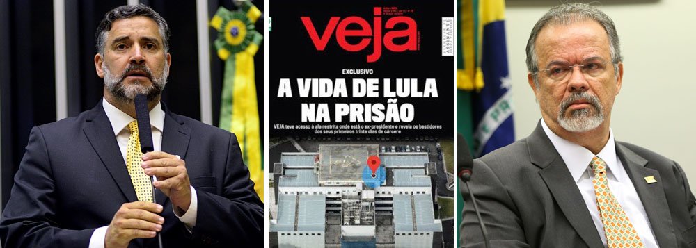 O líder do PT na Câmara, Paulo Pimenta, cobrou do ministro da Segurança Pública, Raul Jungmann, abertura de investigação sobre a divulgação, pela revista Veja, da rotina privada do ex-presidente Lula na superintendência da Polícia Federal em Curitiba, onde Lula é mantido como preso político; "De fundamental importância que se apurem individualmente as responsabilidades por tais ações que violam as condutas legalmente exigíveis a tais servidores públicos, especialmente dos responsáveis pelo acesso de jornalistas ao local ou pelo repasse de informações acerca do cotidiano e privacidade do Presidente Lula", diz o líder petista, que também requereu a convocação de Jungmann à CCJ da Câmara, para dar esclarecimentos sobre a violação da Veja