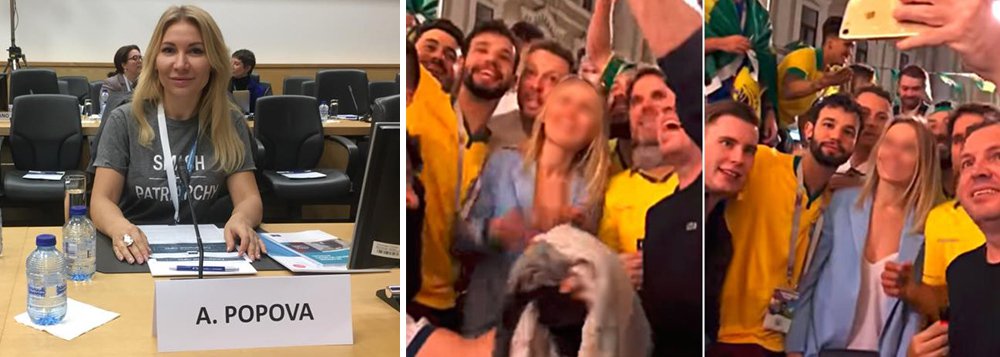 Indignada com o vídeo onde um grupo de brasileiros assedia uma mulher durante a Copa do Mundo, a ativista Alena Popova criou um abaixo-assinado pedindo que as autoridades punam os participantes do vídeo misógino; "Eles devem se desculpar publicamente tanto para a mulher quanto a todos os cidadãos russos por machismo, desrespeito às leis da Federação Russa, desrespeito aos cidadãos russos, insultos e humilhação", disse