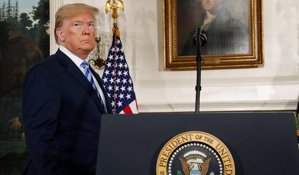 Presidente dos EUA, Donald Trump, chega para pronunciamento na Casa Branca 08/05/2018 REUTERS/Jonathan Ernst
