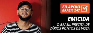 O rapper Emicida apoia a campanha de assinaturas solidárias do Brasil 247. "O Brasil precisa de vários pontos de vista, de uma mídia cada vez mais democrática para a gente construir o Brasil que a gente quer, o Brasil que a gente precisa, entendeu? Para isso, apoie a mídia independente, apoie a mídia democrática. Apoie o Brasil 247", defende ele em seu vídeo de apoio; assista