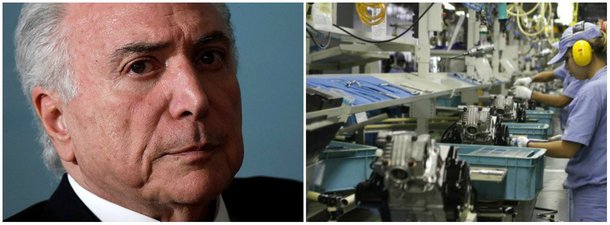 A produção industrial brasileira registrou queda de 0,1% em março na comparação com o mês anterior, informou o Instituto Brasileiro de Geografia e Estatística IBGE) ; na comparação com o mesmo mês do ano anterior, a produção subiu 1,3%