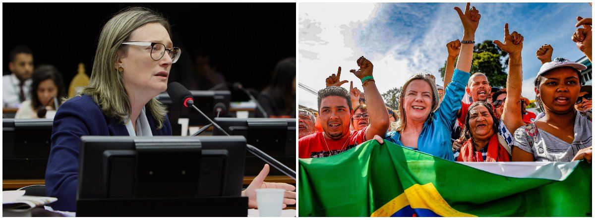 Deputada Maria do Rosário (PT-RS) prestou solidariedade à presidente nacional do PT, Gleisi Hoffmann (PR), que será julgada pelo STF no âmbito da Lava Jato; "Sou solidária a @gleisi. Acredito nela e avalio que está sofrendo uma injustiça. Força e coragem. Vamos superar esses tempos"