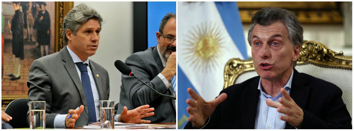 Deputado Paulo Teixeira (PT-SP) criticou o modelo econômico da Argentina, que, segundo o parlamentar, é defendido por uma parte da população brasileira; "Os coxinhas levaram a Argentina ao precipício. Os juros básicos foram a 40%, a inflação está em 20 % e o país pediu socorro ao FMI. Macri era o modelo econômico dos coxinhas brasileiros. Talento maior para bater panelas do que pra governar", disse