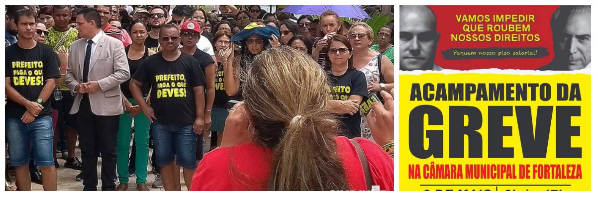 Os professores da rede municipal de Fortaleza, em greve há três semanas, ocuparam, na manhã de hoje (9), a Câmara Municipal de Fortaleza. Sem canal de negociação com a Prefeitura, os professores pressionam os vereadores