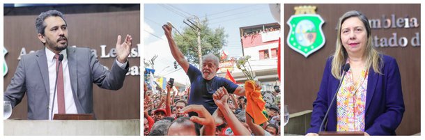 A deputada Rachel Marques (PT) destacou, na sessão plenária da Assembleia Legislativa desta terça-feira (10), a solidariedade expressada por apoiadores do ex-presidente Lula ,nos últimos dias, em São Bernardo do Campo e em Curitiba. Em aparte, o deputado Elmano Freitas (PT) disse que o único pecado de Lula foi ser presidente olhando para os pobres do Brasil. Já o deputado Nestor Bezerra (Psol) disse que esteve em São Bernardo e comentou a mobilização dos trabalhadores em defesa de Lula e da democracia