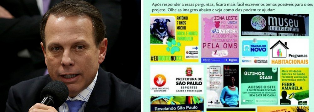 A prefeitura de São Paulo está sendo acusada de utilizar imagens colocadas em livros didáticos para fazer propaganda política em ano eleitoral, inclusive com fotos publicitárias da gestão do ex-prefeito João Doria (PSDB), decretos e projetos de vereadores; segundo alguns críticos, há, em algumas situações, escolha de textos que fariam parte de uma campanha de difamação do PT em ano eleitoral