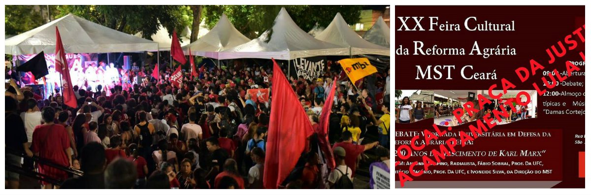 A tradicional Feira da Reforma Agrária, realizada mensalmente em Fortaleza, para comercialização dos produtos dos assentamentos do Movimento os Trabalhadores Sem Terra (MST), será realizada, neste sábado (13), na Praça da Justiça, no acampamento "Lula Livre"