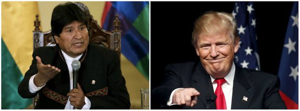 O presidente da Bolívia, Evo Morales, criticou a decisão do presidente dos EUA, Donaldo Trump, de romper o acordo nuclear internacional com o Irã; "Ao impor sanções e romper o acordo nuclear com o Irã, os EUA estão isolados do mundo e revelam seu plano nefasto para continuarem sendo um país com a capacidade para produzir bombas nucleares", disse; "Trump é a pior ameaça para a humanidade"