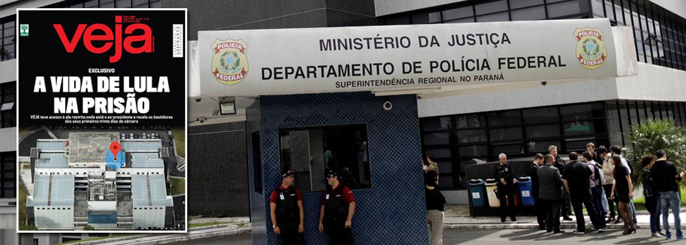 A Polícia Federal do Paraná divulgou nota afirmando que a reportagem de capa da revista Veja que mostraria "a vida de Lula na prisão" possui "grande parte das informações equivocadas e imprecisas"; outro trecho importante da nota informa que o jornalista que assina a matéria "esteve presente no edifício da Superintendência Regional recentemente, onde participou de uma reunião com um servidor que não possui relação com quaisquer procedimentos relacionados à custódia"