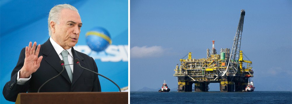 A presidente do PT, senadora Gleisi Hoffmann, critica a pressa do governo, que na última passada aprovou na Câmara a urgência para o projeto de lei que autoriza a venda de até 70% da área do pré-sal, correspondente à chamada "cessão onerosa"; "Por que tanta pressa em liquidar o patrimônio nacional? Por que não esperar que um governo legítimo, eleito pela maioria, decida sobre essas questões? Porque sabem que o tempo do golpe está se esgotando", diz Gleisi