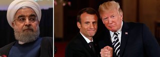 O presidente iraniano Hassan Rohani foi o primeiro a reagir, afirmando que Trump e Macron não têm o direito de rever um acordo concluído depois de negociações entre sete países