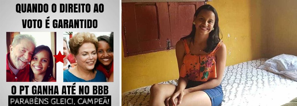 A vencedora do Reality Show Big Brother Brasil, produzido e veiculado pela Rede Globo, gritou “Lula Livre” ao se reencontrar com a família; acreana, Gleici Damasceno é militante de direitos humanos e foi avisada da prisão de Lula pelo seu irmão no momento de reencontro com a família