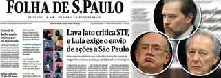 Depois da decisão tomada pelos ministros Gilmar Mendes, Dias Toffoli e Ricardo Lewandowski, que determinou que os processos do ex-presidente Lula sobre o sítio de Atibaia (SP) sejam julgados em São Paulo, e não no Paraná, retomando o princípio do juiz natural, como também deveria ter ocorrido no acaso do Guarujá (SP), os veículos de comunicação alinhados com o golpe de 2016, que trabalham pela prisão de Lula, líder em todas as pesquisas, passaram a tratar a Lava Jato como um poder soberano, acima do próprio STF, que não teria, portanto, a obrigação de se submeter às leis brasileiras; é o que faz, nesta quinta-feira, a Folha de S. Paulo