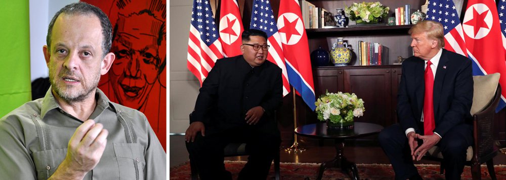 O jornalista Breno Altman avalia o encontro do presidente dos Estados Unidos Donald Trump com o líder da Coreia do Norte Kim Jong-um; "A Coreia do Norte conseguiu transformar sua capacidade militar e nuclear num instrumento de diplomacia, não tenho dúvidas que os Estados Unidos ficaram de joelhos", analisa; ele comenta ainda o cenário político nacional, como a pesquisa Datafolha e o problema da direita nas eleições; assista à íntegra