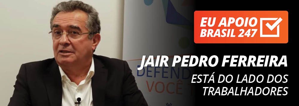 Jair Pedro Ferreira, presidente da Fenae (Federação Nacional das Associações do Pessoal da Caixa Econômica Federal), apoia a campanha de assinaturas solidárias do Brasil 247. "Na luta da defesa das empresas públicas, dos trabalhadores, da democracia, é fundamental termos veículos independentes e que tenham a capacidade de darmos para a gente uma visão importante como o Brasil 247", diz ele, em seu vídeo de apoio. Assista
