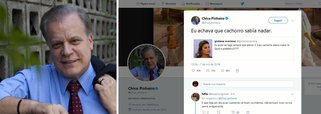 O jornalista e apresentador da TV Globo Chico Pinheiro fez piada no Twitter sobre o "resgate" do cão de Michelzinho, filho de Michel e Marcela Temer; a notícia é que Marcela entrou no lago Paranoá para salvar o animal de estimação e mandou exonerar uma funcionária que nada fez; "Eu achava que cachorro sabia nadar", respondeu Chico Pinheiro